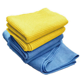 Waffle weave microfibre cloths